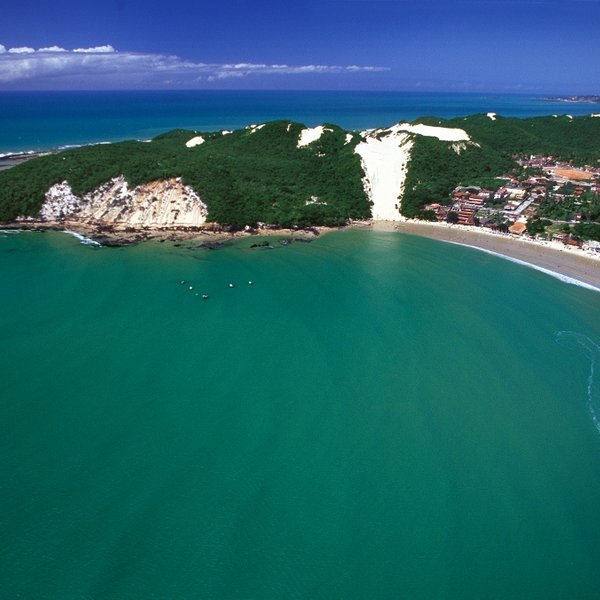 luchtfoto van Natal, Ponta Negra, Brazilie