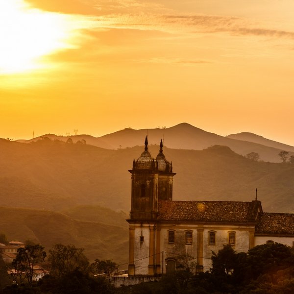 kerk zonsondergang Brazilie